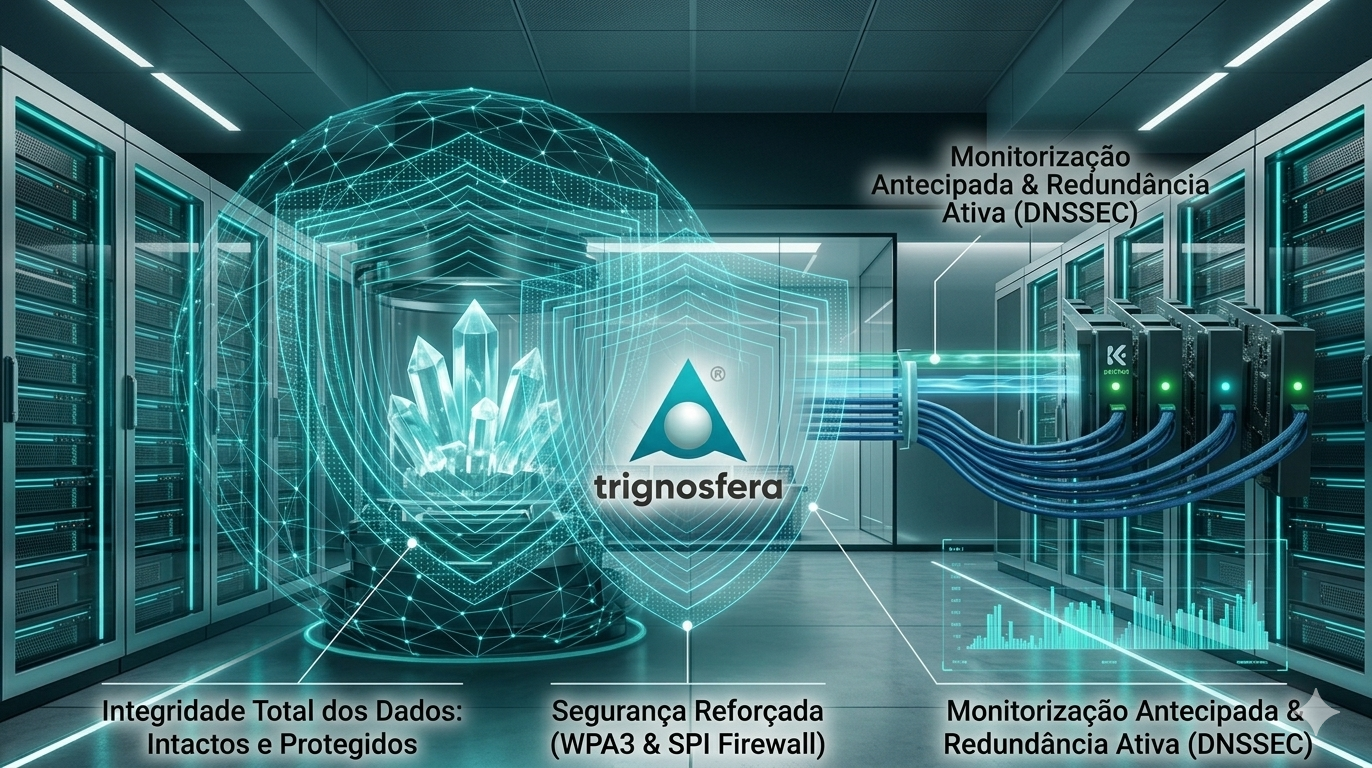 Segurança reforçada e integridade total de dados na Trignosfera.