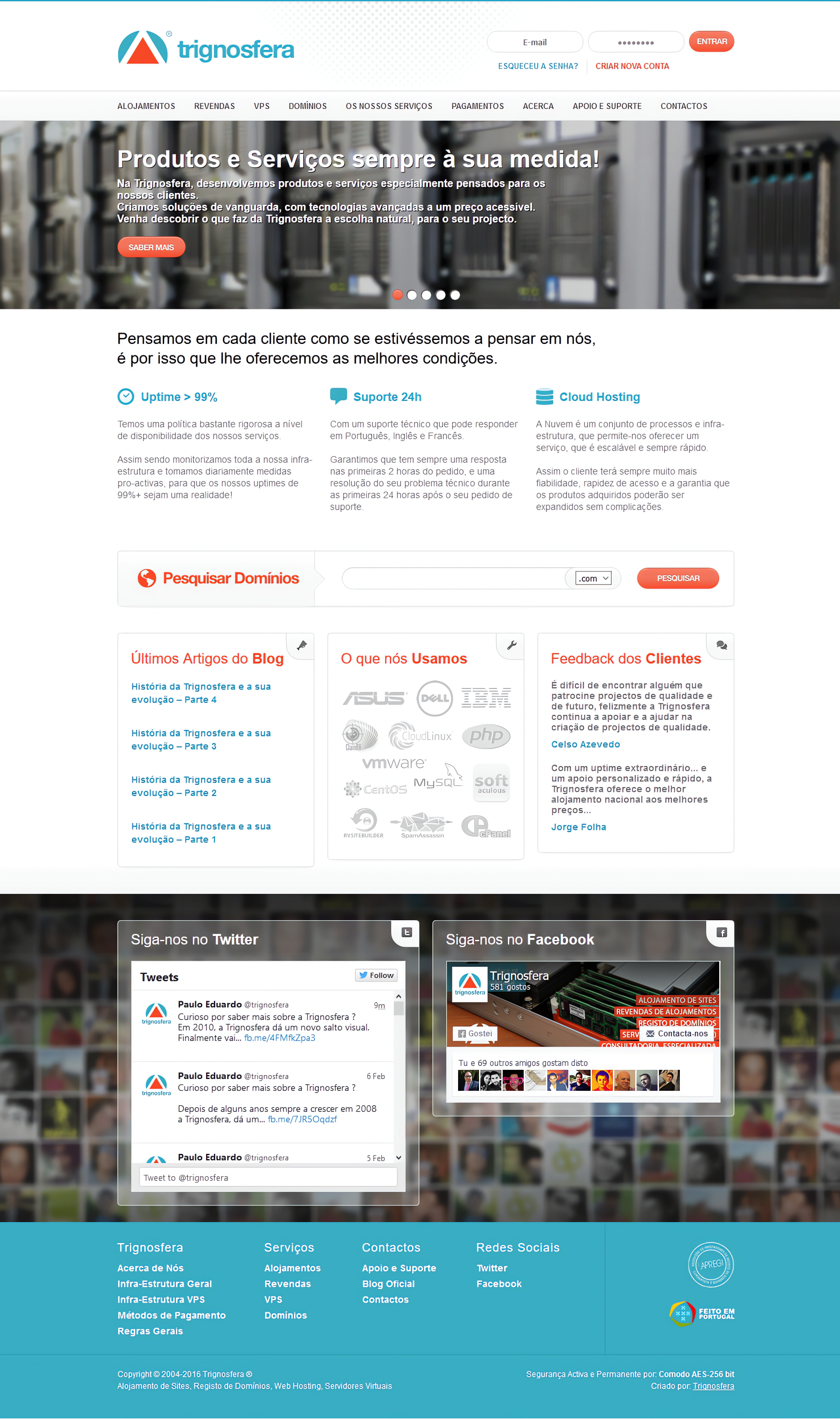 Site da Trignosfera em 2013