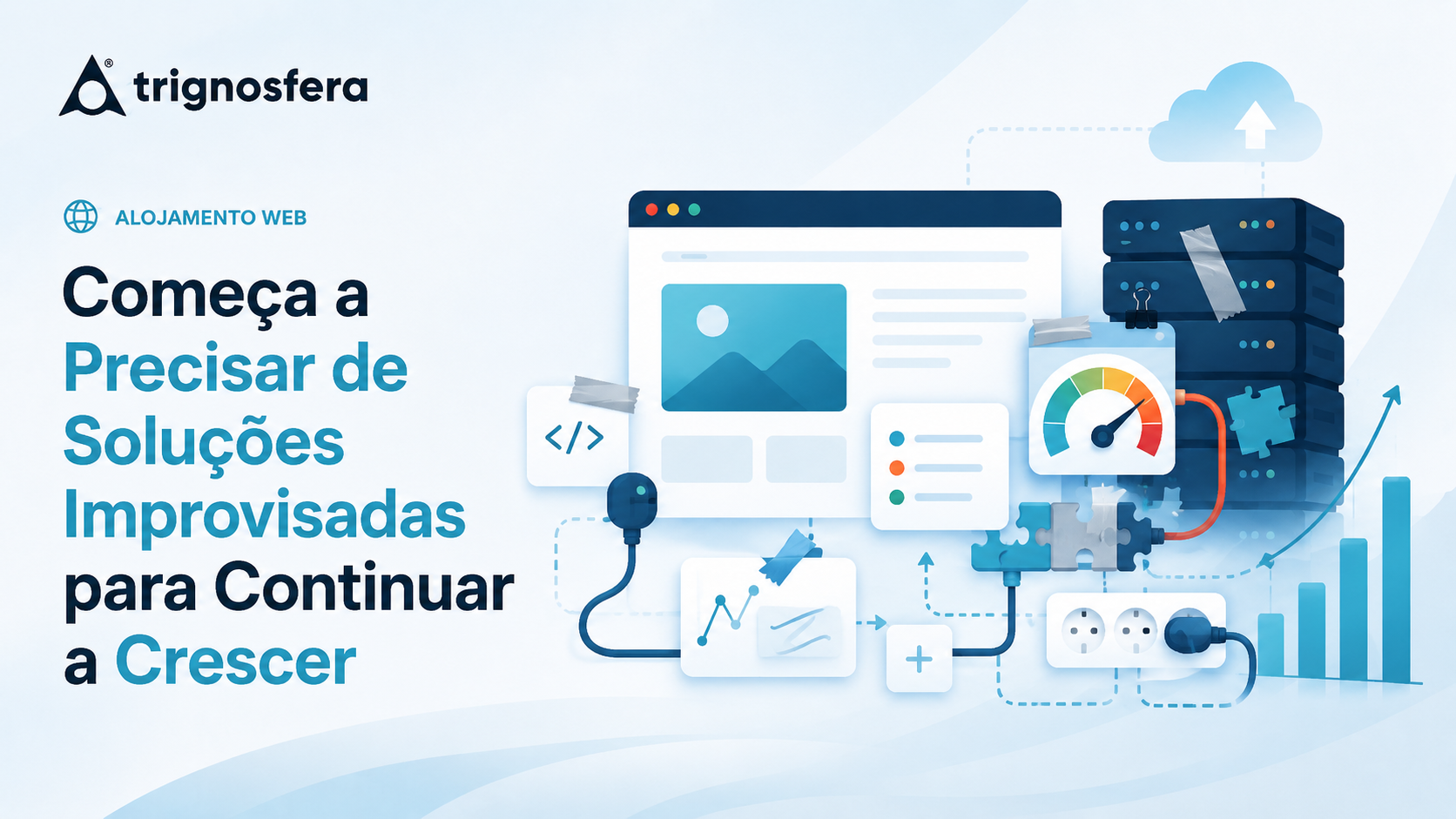 Infraestrutura improvisada com várias soluções temporárias