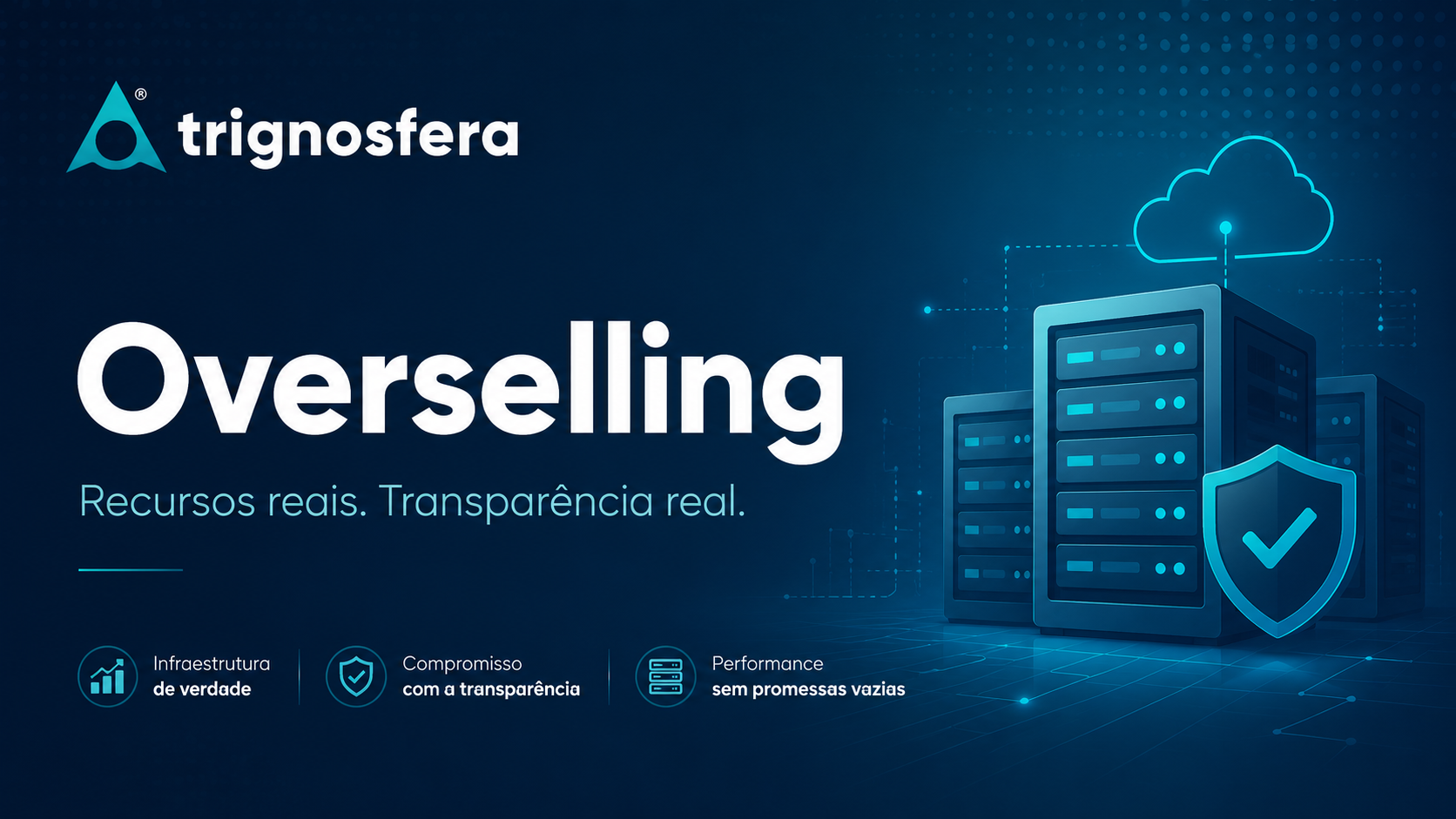 Infraestrutura de alojamento com recursos reais, estabilidade e transparência